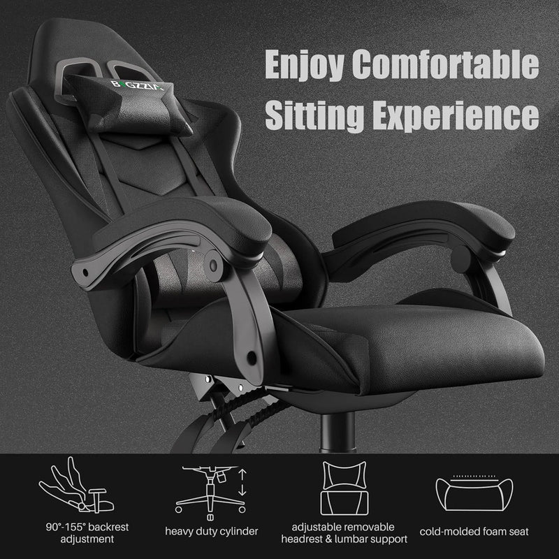 Gaming Chair Office Chair Ergonomic PU Leather Computer Desk Chair with Headrest and Lumbar Support Game Chairs Racing Chair