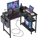 L Shaped Computer Desk with Reversible Shelves, Gaming Desk Study Writing Desk for Home Office Bedroom Small Space