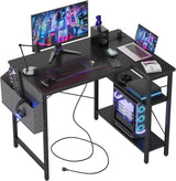 L Shaped Computer Desk with Reversible Shelves, Gaming Desk Study Writing Desk for Home Office Bedroom Small Space