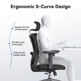 SIHOO M18 Ergonomic Office Chair for Big and Tall People Adjustable Headrest with 2D Armrest Lumbar Support and PU Wheels Swivel