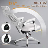 Ergonomic Home Office Chair Work Swivel Chairs with Wheels, Breathable Mesh Back Gaming Chair Adjustable Headrest