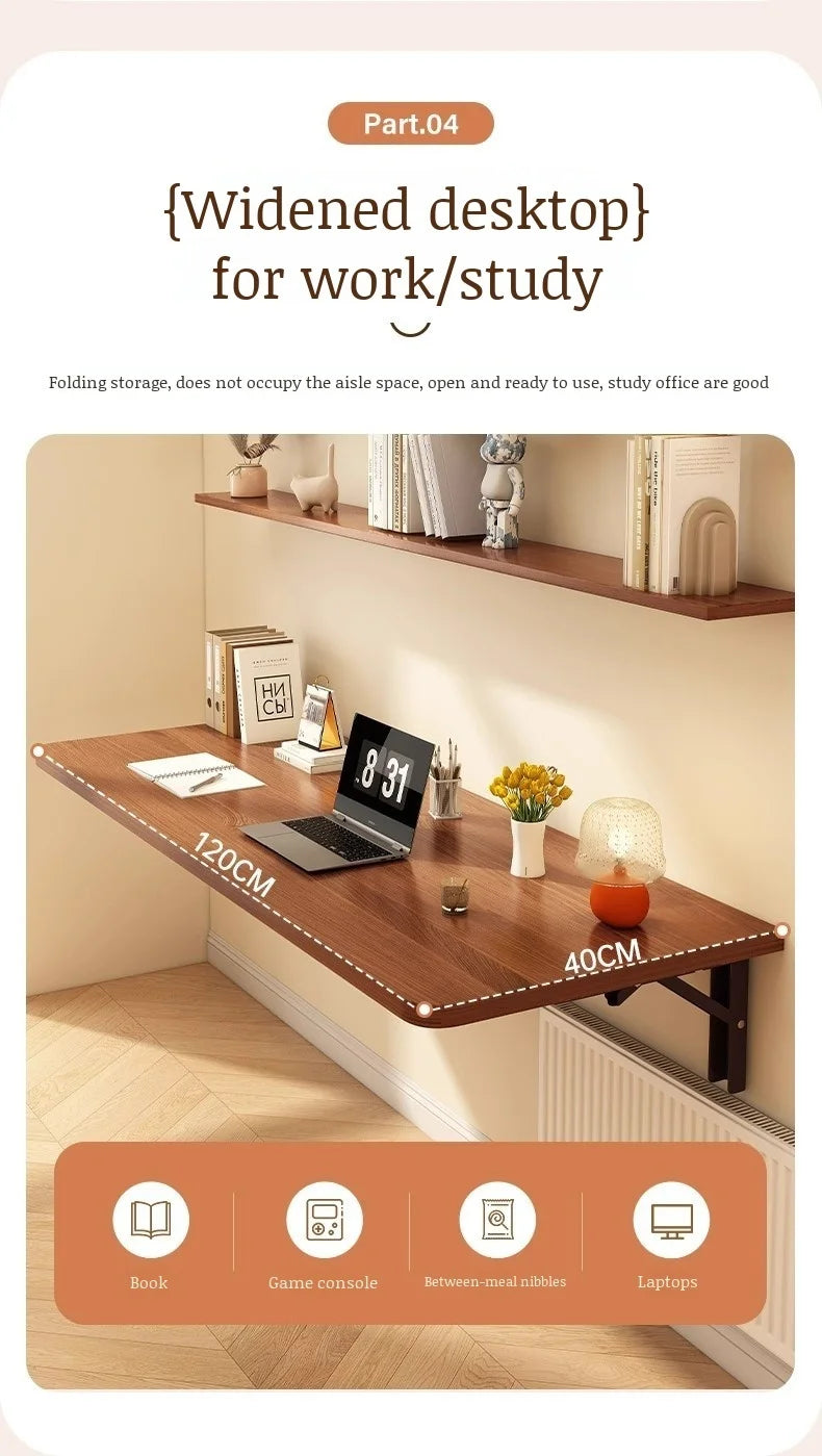 Wall foldable desk wall mounted Folding desk against the wall study Table Home wall hanging computer desk balcony wall bar table