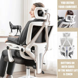 Ergonomic Home Office Chair Work Swivel Chairs with Wheels, Breathable Mesh Back Gaming Chair Adjustable Headrest