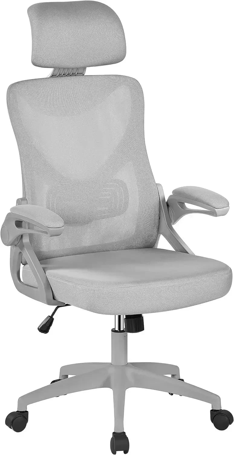 Ergonomic Office Chair, High Back Desk Chair with with flip-up Armrests, Adjustable Padded Headrest Mesh Computer Chair