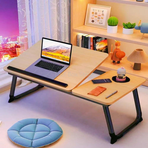 Potable Laptop Desk Bed Table Folding Laptop Table with Cup Holder Student Dormitory Writing Desk Computer Desk Office Furniture