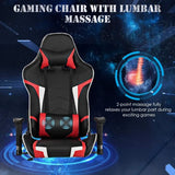 Gaming Desk and Chair Set, Ergonomic E-Sport Gamer Desk & Racing Chair Set w/Cup Holder, Monitor Stand, Earphone Hook,