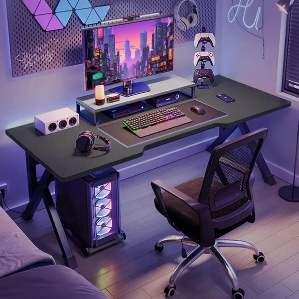 Esports Gaming Table K-shaped Modern Luxury Iron Computer Desks Ergonomic Gaming Player Computer Desk Simple Bedroom Office Desk