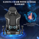 Gaming Desk and Chair Set, Ergonomic E-Sport Gamer Desk & Racing Chair Set w/Cup Holder, Monitor Stand, Earphone Hook,