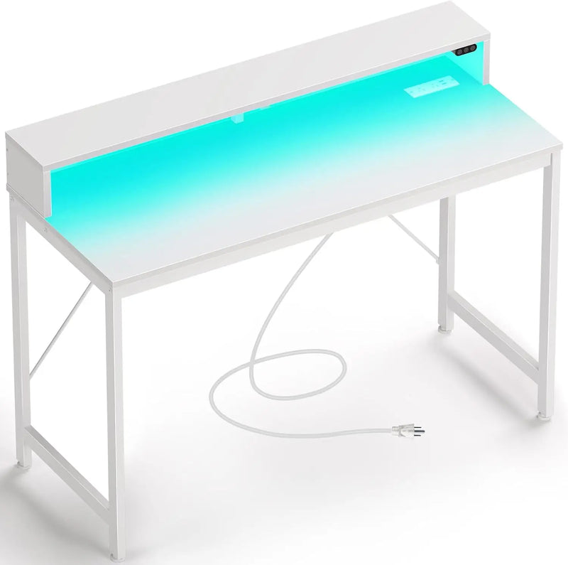 39inch Computer Desk with LED & Outlets