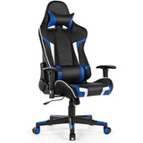 Gaming Desk and Chair Set, Ergonomic E-Sport Gamer Desk & Racing Chair Set w/Cup Holder, Monitor Stand, Earphone Hook,