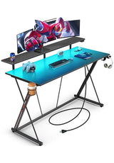 L-Shaped Gaming Desk with LED