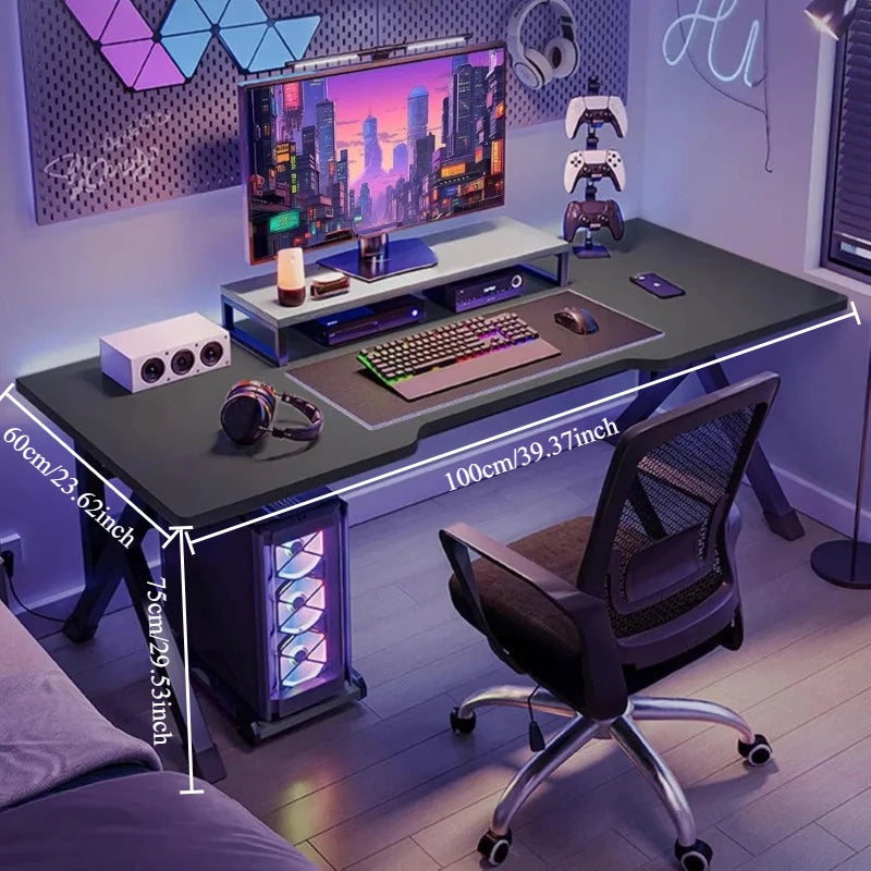 Esports Gaming Table K-shaped Modern Luxury Iron Computer Desks Ergonomic Gaming Player Computer Desk Simple Bedroom Office Desk