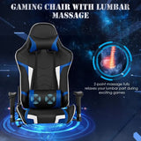 Gaming Desk and Chair Set, Ergonomic E-Sport Gamer Desk & Racing Chair Set w/Cup Holder, Monitor Stand, Earphone Hook,