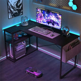 L Shaped Computer Desk with Reversible Shelves, Gaming Desk Study Writing Desk for Home Office Bedroom Small Space