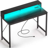 39inch Computer Desk with LED & Outlets