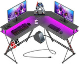 L-Shaped Gaming Desk with LED