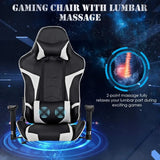 Gaming Desk and Chair Set, Ergonomic E-Sport Gamer Desk & Racing Chair Set w/Cup Holder, Monitor Stand, Earphone Hook,