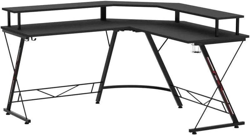 L-Shaped Gaming Desk with LED