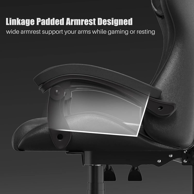 Gaming Chair Office Chair Ergonomic PU Leather Computer Desk Chair with Headrest and Lumbar Support Game Chairs Racing Chair