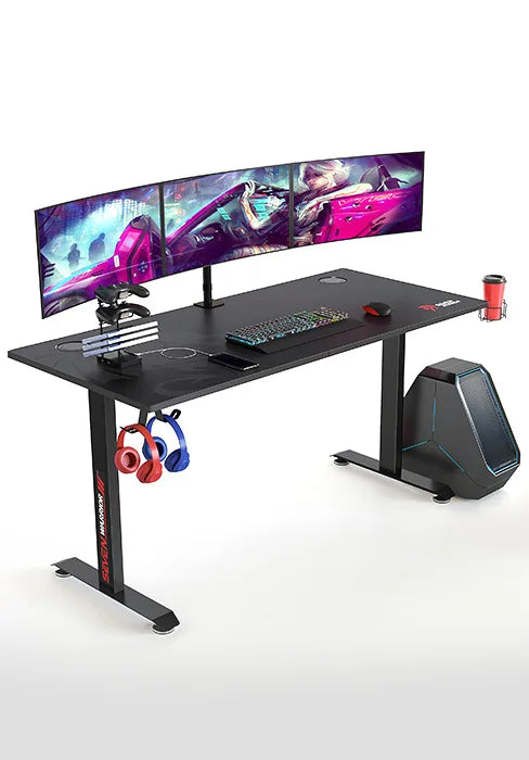 L-Shaped Gaming Desk with LED